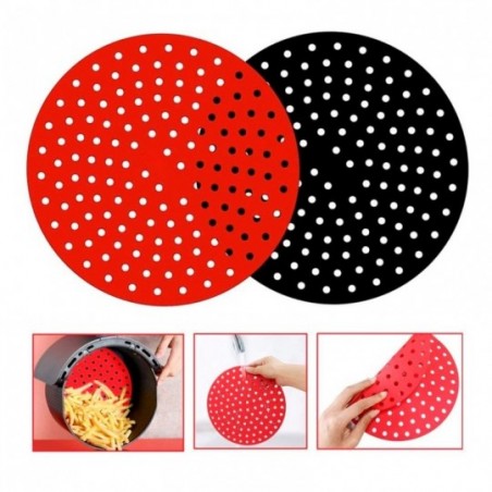 Forro Protetor Para Air Fryer Anti-Aderente Silicone Redondo 16CM