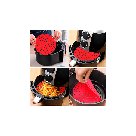 Forro Protetor Para Air Fryer Anti-Aderente Silicone Redondo 16CM