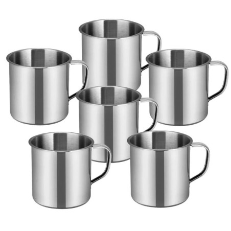 Kit 6 Canecas De Inox 150 Ml Com Alça Atacado