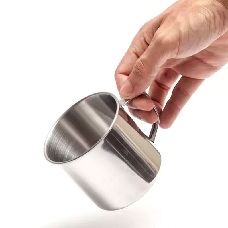 Kit 6 Canecas De Inox 150 Ml Com Alça Atacado