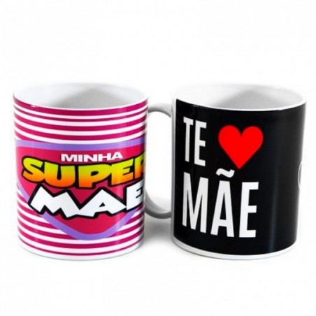 Caneca Dia Das Mães De Plástico 350 ML Estampas Sortidas