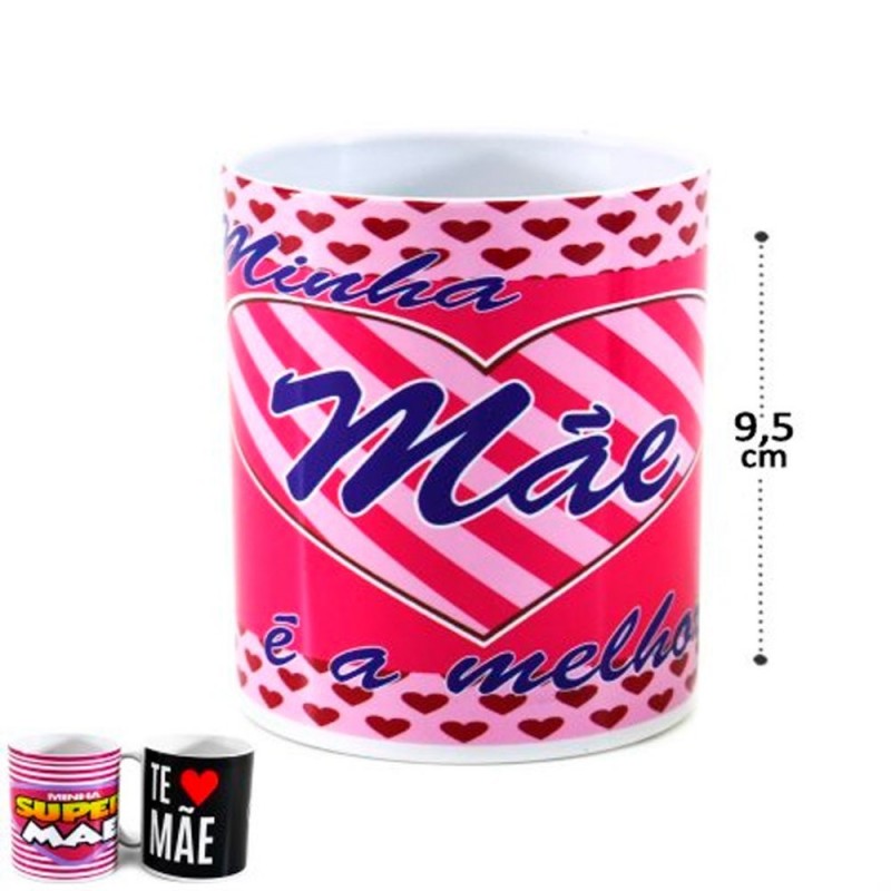 Caneca Dia Das Mães De Plástico 350 ML Estampas Sortidas