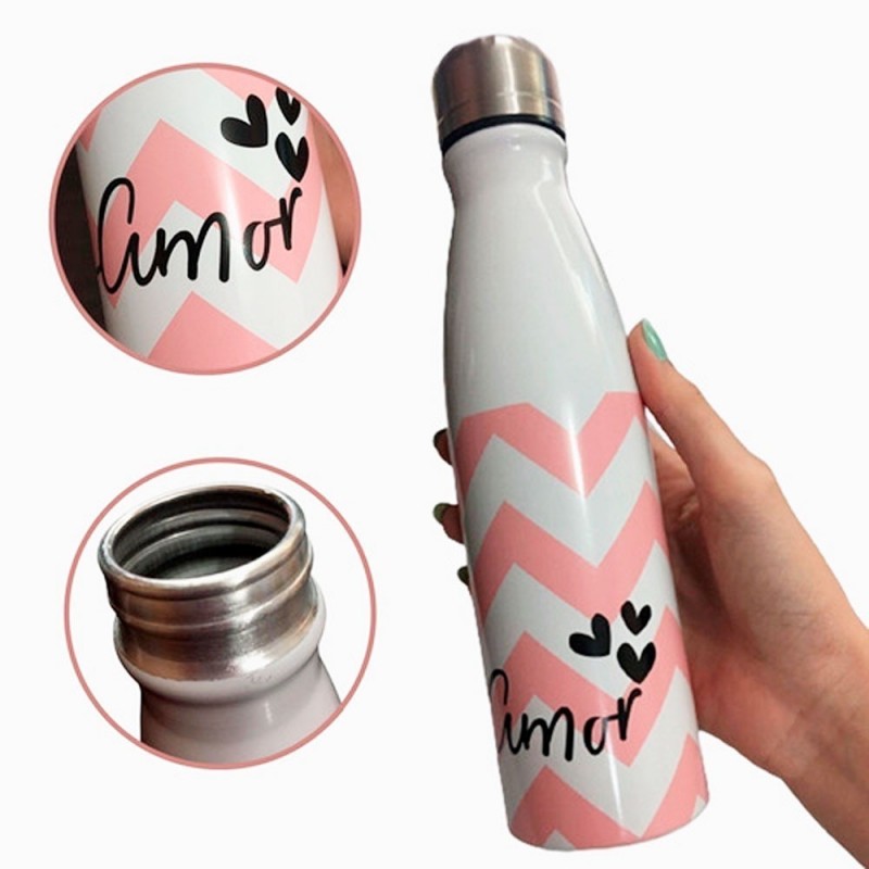 Garrafa Squeeze De Alumínio Frases Tema Mãe 600 ML