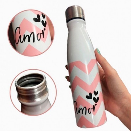 Garrafa Squeeze De Alumínio Frases Tema Mãe 600 ML