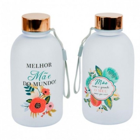 Garrafa Squeeze Frases Dia Das Mães Plástico 600ML Atacado