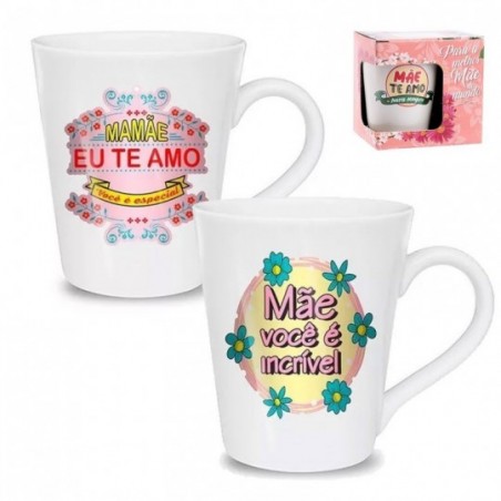 Caneca Xícara Dia Das Mães De Porcelana 250Ml Na Caixa