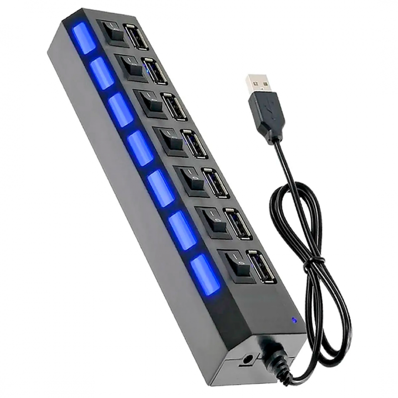Hub Usb 2.0 7 Portas Switch On/off E Led Indicador