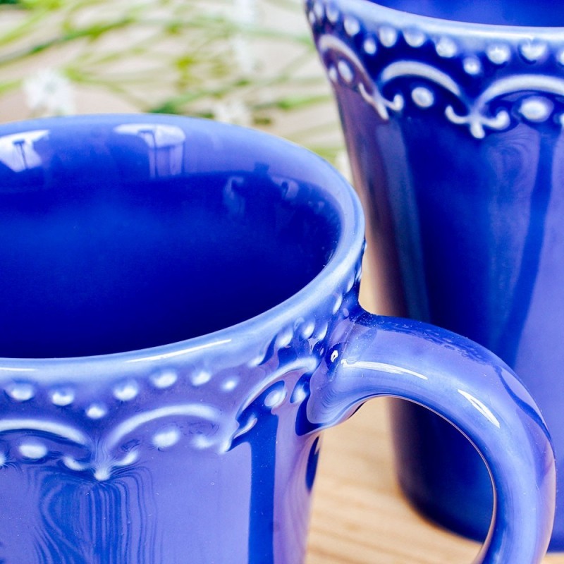 Caneca Xícara De Porcelana Princesa Azul 250Ml