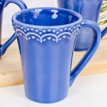 Caneca Xícara De Porcelana Princesa Azul 250Ml