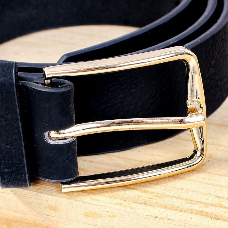 Cinto Feminino Básico Com Fivela Quadrada Dourada