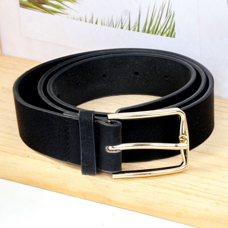 Cinto Feminino Básico Com Fivela Quadrada Dourada