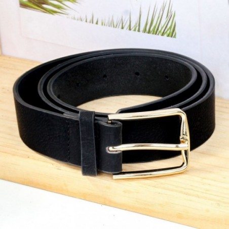 Cinto Feminino Básico Com Fivela Quadrada Dourada