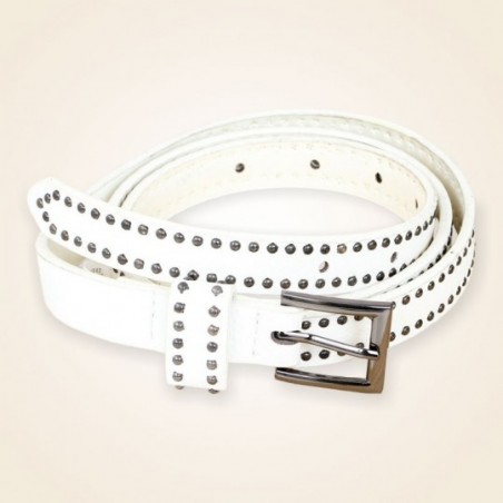 Cinto Feminino Fino Com Tachas Cor Chumbo
