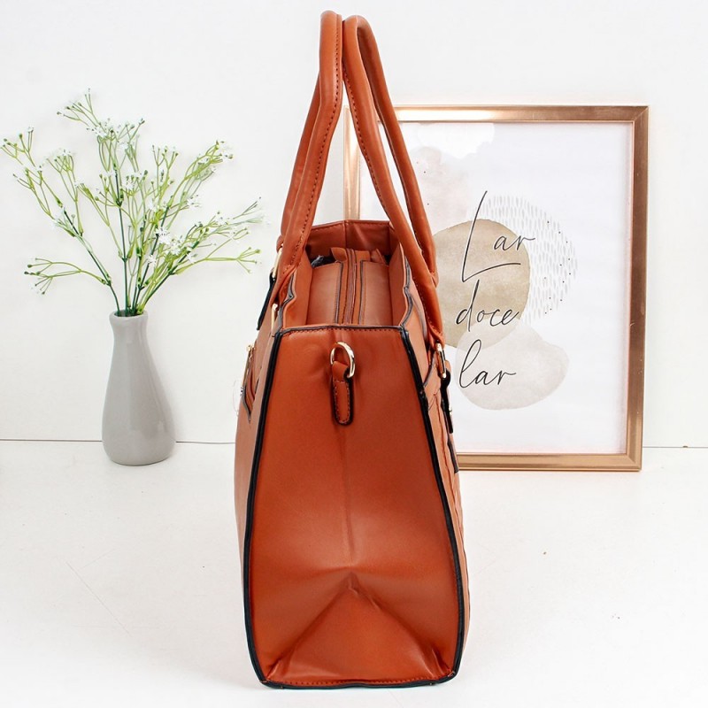 Bolsa Feminina Grande Com Detalhes Acolchoados De Ombro luxo