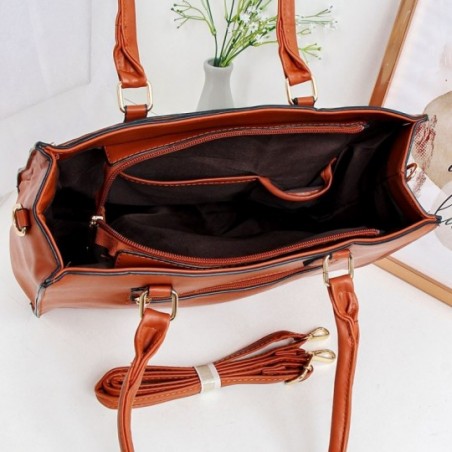 Bolsa Feminina Grande Com Detalhes Acolchoados De Ombro luxo