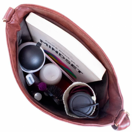 Bolsa Lateral Feminina Grande Transversal Com Bolso Externo