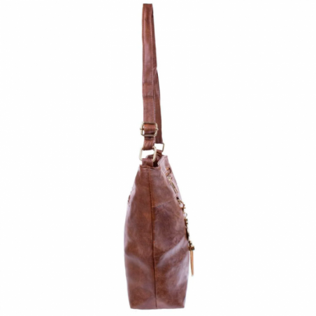 Bolsa Lateral Feminina Grande Transversal Com Bolso Externo
