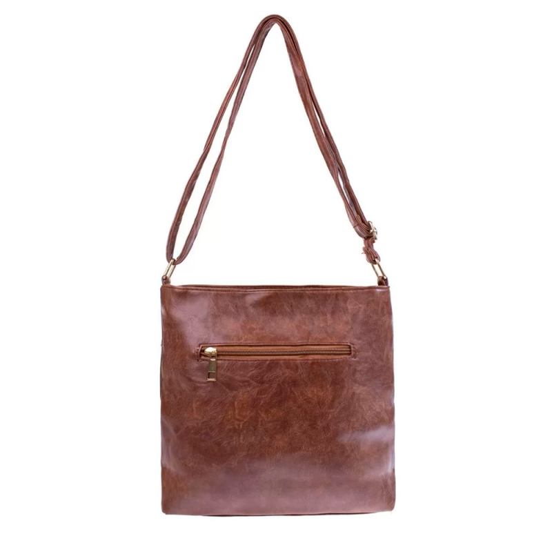 Bolsa Lateral Feminina Grande Transversal Com Bolso Externo