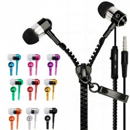 Fone De Ouvido Zíper Com Microfone Intra-auricular Colors