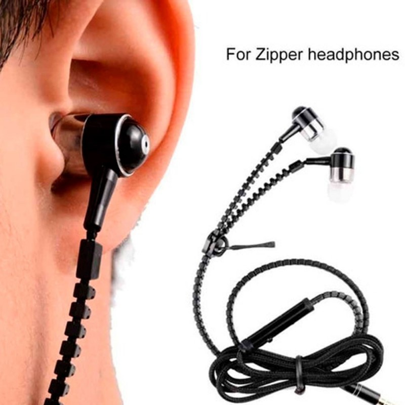 Fone De Ouvido Zíper Com Microfone Intra-auricular Colors