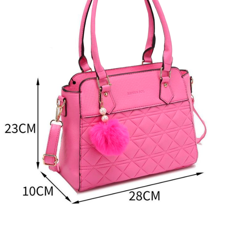 Bolsa Feminina Elegante De Mão Transversal Com Pompom