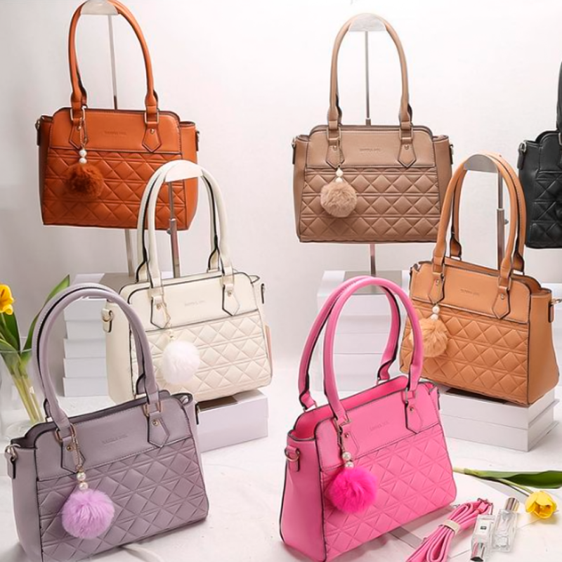 Bolsa Feminina Elegante De Mão Transversal Com Pompom