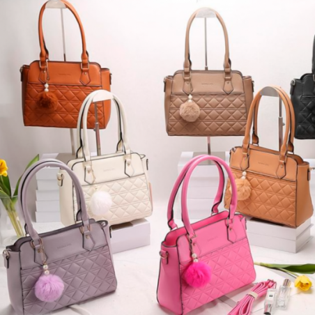 Bolsa Feminina Elegante De Mão Transversal Com Pompom