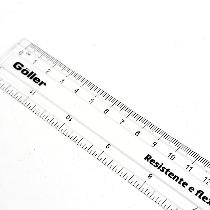 Kit 7 Réguas Reta Escolar Flex 30 cm