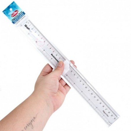 Kit 7 Réguas Reta Escolar Flex 30 cm