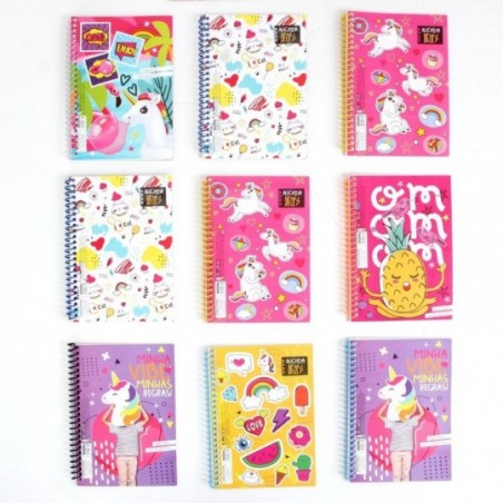 Kit 9 Agendas Caderno De Anotação Estampada 20 Folhas