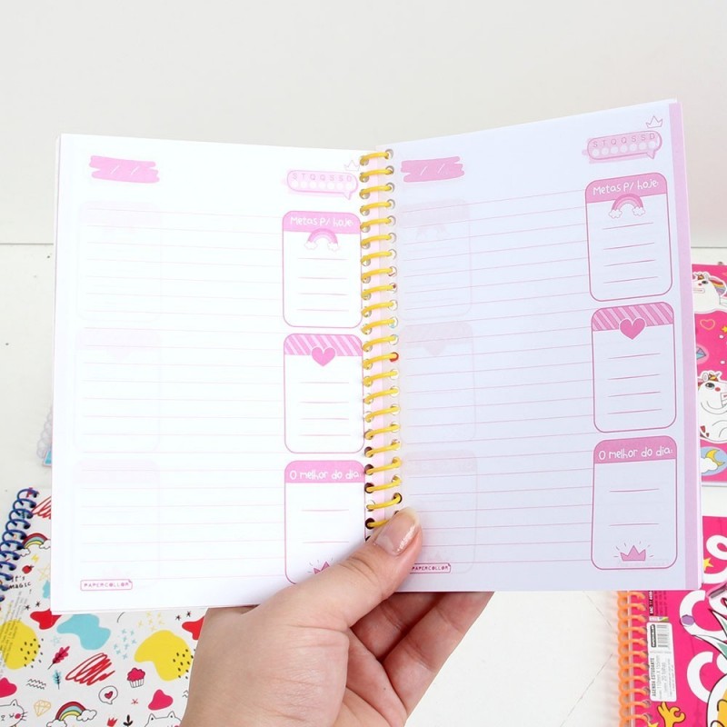 Kit 9 Agendas Caderno De Anotação Estampada 20 Folhas
