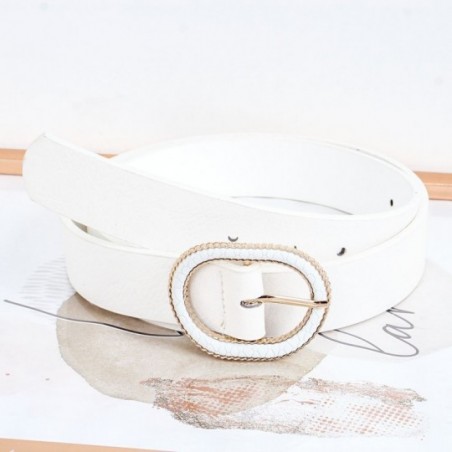 Cinto Feminino Fecho Em Fivela Com Tressê Metálico
