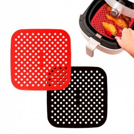Forro Protetor Para Air Fryer 19 Cm Fritadeira De Silicone Quadrado