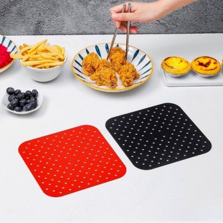Forro Protetor Para Air Fryer 19 Cm Fritadeira De Silicone Quadrado