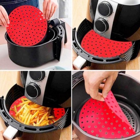 Forro Protetor Para Air Fryer Silicone 24 Cm Redondo Grande