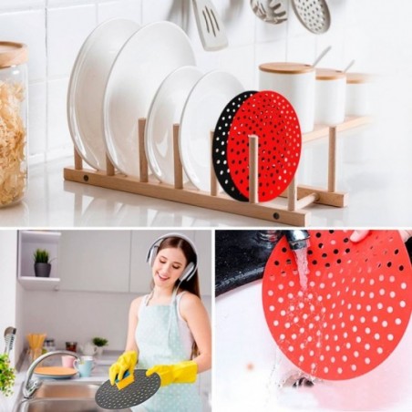 Forro Protetor Para Air Fryer Silicone 24 Cm Redondo Grande