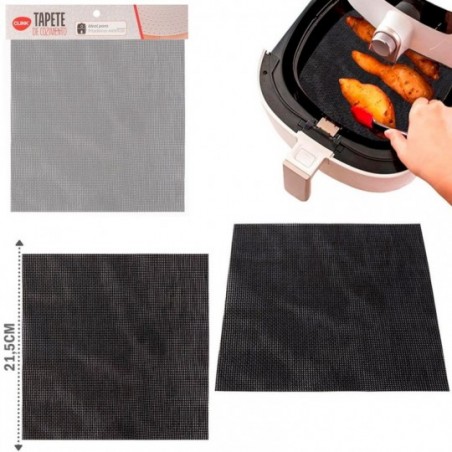 Forro Esteira Para Air Fryer Quadrado Fibra de Vidro 21,5 Cm Tapete