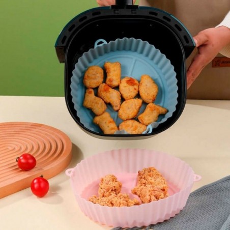 Forma De Silicone Quadrada Com Alça Para Air Fryer 16 Cm - Feira Da Madrugada SP