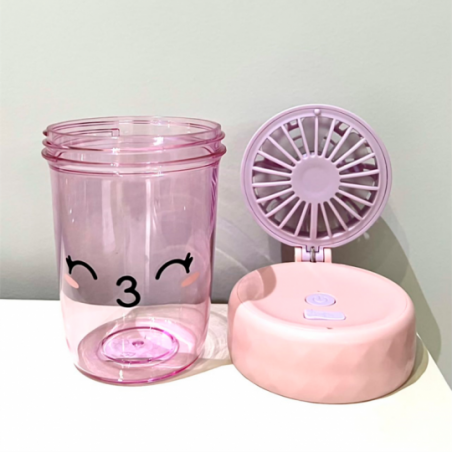 Copo Plástico Com Ventilador Portátil Infantil 390 ML