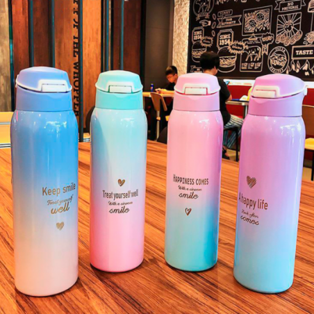 Garrafa Copo Térmico Colorido De Aço Inoxidável 500ml