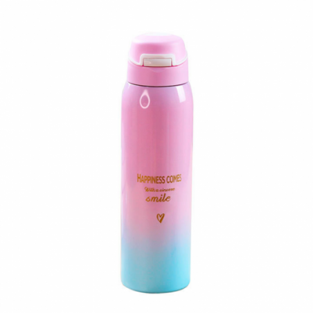 Garrafa Copo Térmico Colorido De Aço Inoxidável 500ml