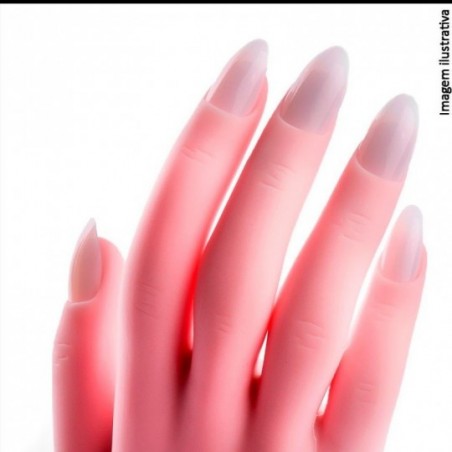 Kit 100 Unhas Postiças Stiletto No Estojo Cor Branco