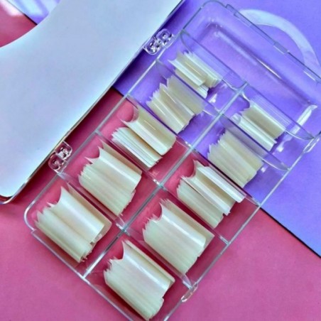 Unhas Postiça Tips de Unha Curvatura C 100 Peças Branco