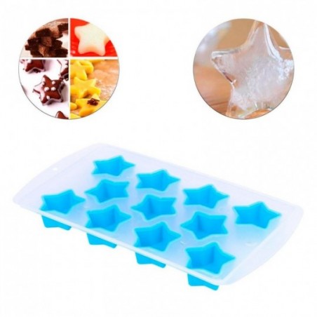 Forma De Silicone Gelo Estrela Plástico Colorido 21 x 11 Cm