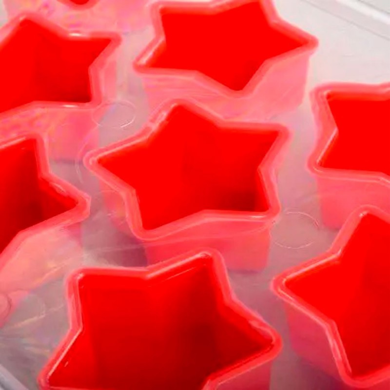 Forma De Silicone Gelo Estrela Plástico Colorido 21 x 11 Cm