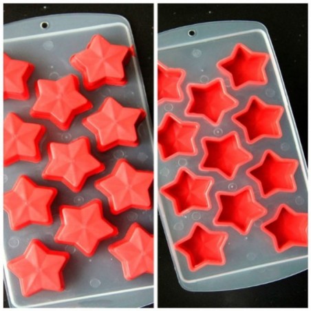 Forma De Silicone Gelo Estrela Plástico Colorido 21 x 11 Cm