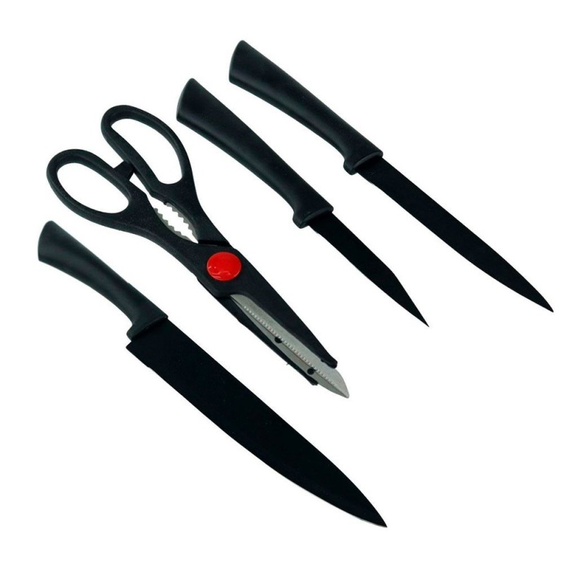 Jogo De Facas Cozinha Com Tesoura 4 Peças