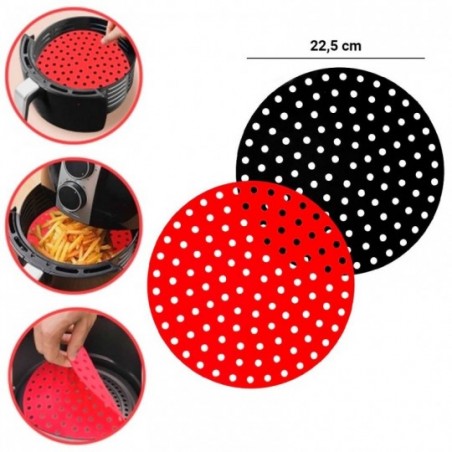 Forro Protetor Para Air Fryer Fritadeira 22,5 Cm De Silicone Tapete