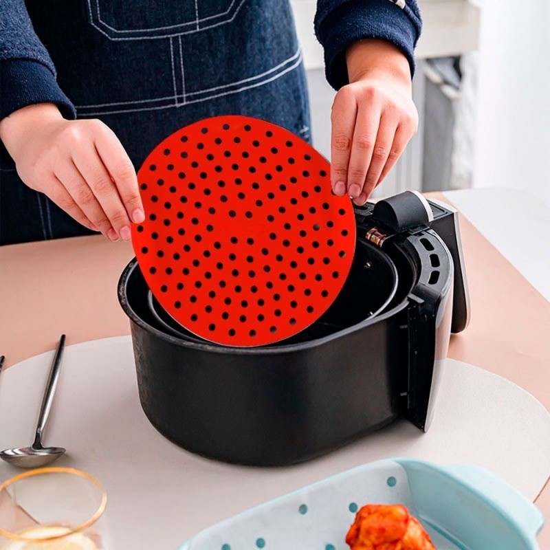 Forro Protetor Para Air Fryer Fritadeira 22,5 Cm De Silicone Tapete