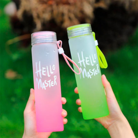 Garrafa Squeeze Vidro Com Frases Hermética 420ml